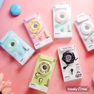 3.5mm Cute Wired Doughnut Earphones For Phones Tablet Laptop Gifts Line Control In Ear Hifi Stereo Kawaii Headphones with Mic